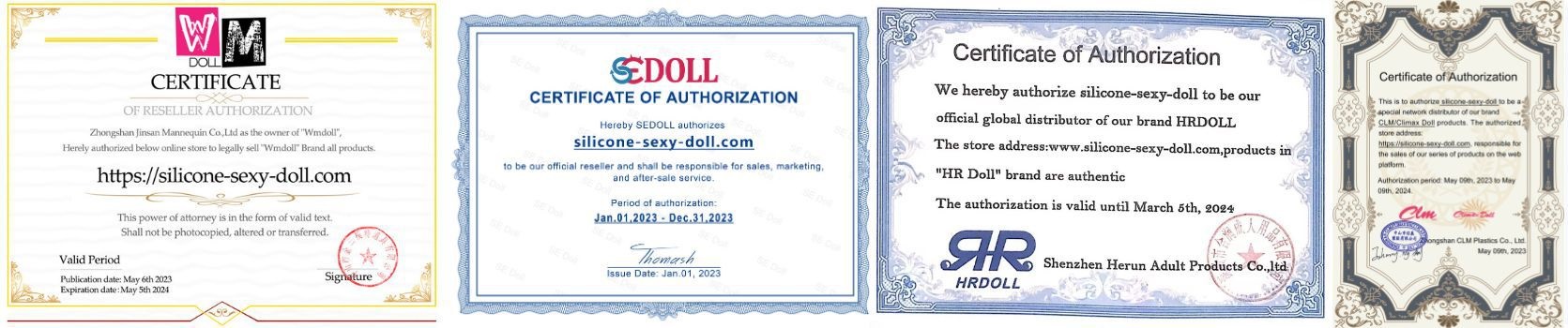 Sex Dolls Authorized Reseller - Certificates
